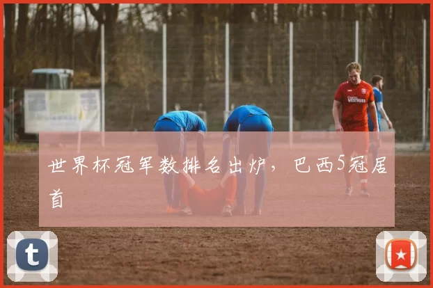 世界杯冠军数排名出炉，巴西5冠居首
